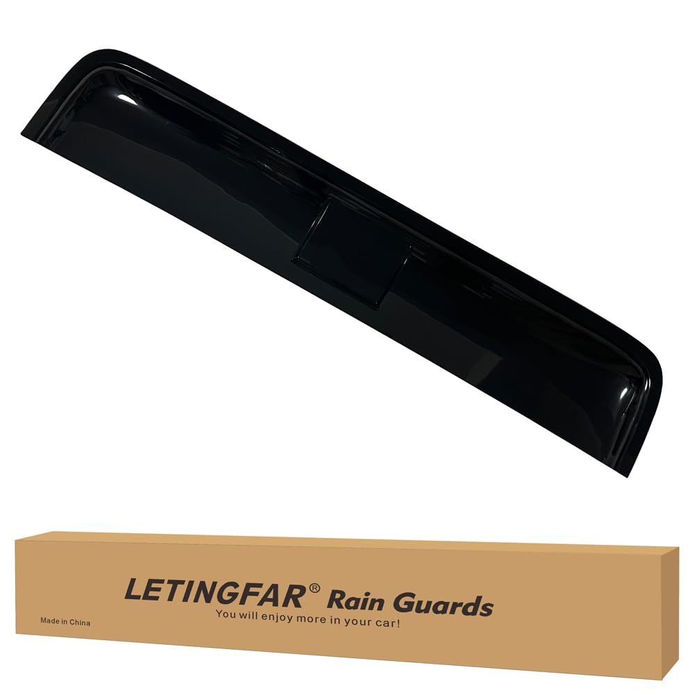 LETINGFAR front view of tinted sunroof deflector showing sleek protection and reduced wind noise