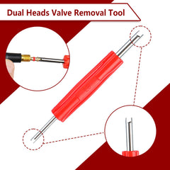 Lettry T-hook extracting a valve core demonstrating fast removal benefit