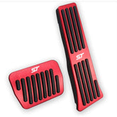 LEXLEY front view pedal covers showing sporty aluminum finish and improved look