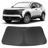 LHFLIVE front view installed on Nissan Kicks showing full windshield coverage and sun protection