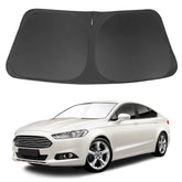 LHFLIVE front view showing custom-fit sun shade protecting windshield and interior