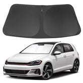 LHFLIVE front view of shade on windshield showing exact fit and protection