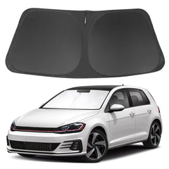 LHFLIVE front view of shade on windshield showing exact fit and protection
