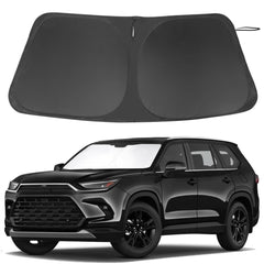 LHFLIVE front packaging for Grand Highlander sun shade showing fit and labeling and easy selection