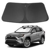 LHFLIVE front view installed on RAV4 windshield showing full coverage and cooling benefit