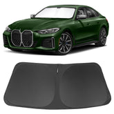 LHFLIVE front view showing custom fit on BMW i4 M50 windshield providing full coverage
