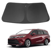 LHFLIVE front view showing exact fit on Toyota Sienna windshield, protecting interior