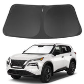LHFLIVE front view shade fitted in Nissan Rogue showing fit and sun protection