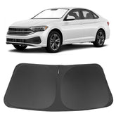 LHFLIVE front view on Jetta windshield showing full coverage and cooling benefit