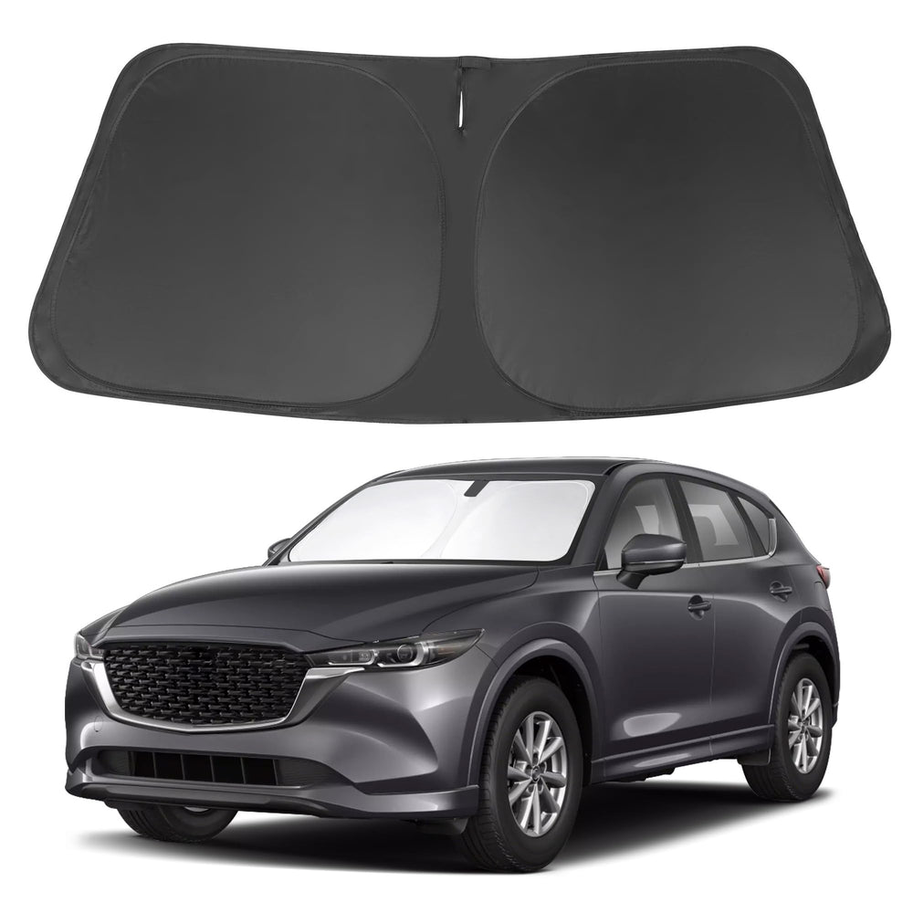LHFLIVE windshield sun shade front view showing full coverage and fit benefits