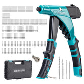 LIBRATON front view of rivet gun kit showing case and contents for portable jobs