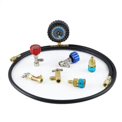 Lichamp front view gauge assembly showing clear dials and hose for fast readings