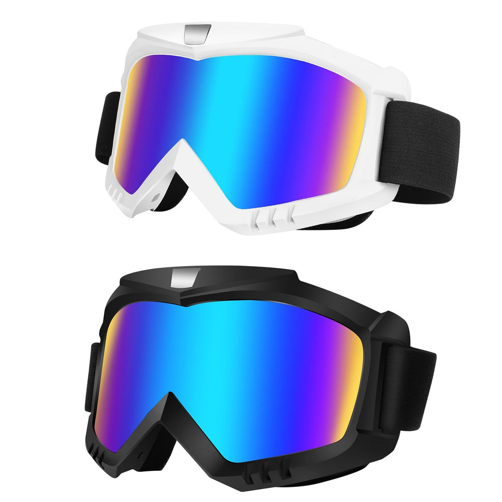Lievermo front view of black and white goggles showing design and coverage benefit