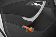 Lifehammer mounted on car door using Quick Click system for easy access