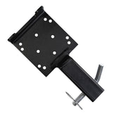 lifgarfe front view of hitch-mounted winch plate showing cradle and benefit of secure fit