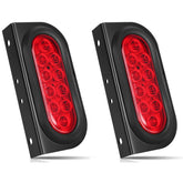 LIMICAR front view of oval LED trailer lights showing bright lens and bracket benefits visibility