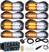 LINKITOM front view of full 8pcs strobe kit showing complete components and easy installation benefit