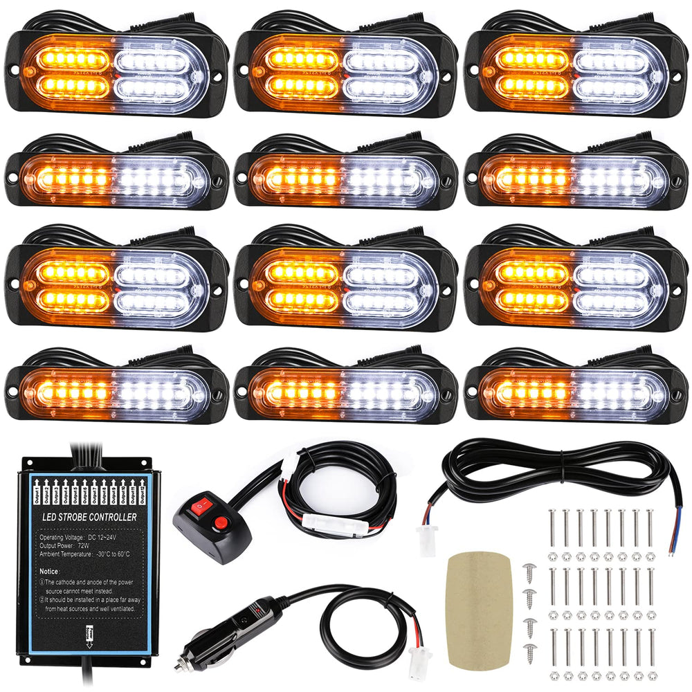LINKITOM front view of 12pcs strobe array showing compact design and brightness