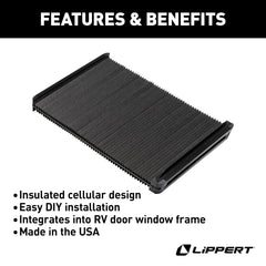 Lippert EcoCell installed in entry door demonstrating secure snap-in fit