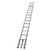 Lippert front view of ladder showing compact folded profile and easy transport benefit
