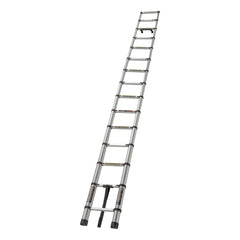 Lippert front view of ladder showing compact folded profile and easy transport benefit