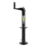 Lippert Components jack front view showing compact A-frame mounting and quick hookup benefit
