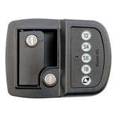 Lippert Components right-hand lock front view showing keypad and handle for secure access