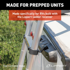 Lippert molded rubber feet contacting ground for better grip and surface protection