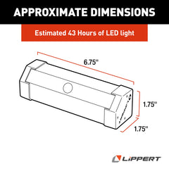 Lippert step light mounted under RV step providing safe guided illumination