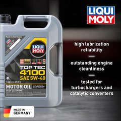 Liqui Moly Top Tec 4100 container side view highlighting easy handling