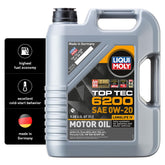 Liqui Moly Top Tec 6200 front view showing 5 L bottle and clear branding benefit: easy identification