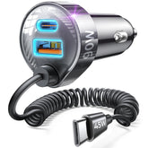 LISEN front view of 90W car charger showing compact design and easy insertion