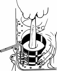 Lisle 19500 close-up of spring clutch detail for smooth ring compression