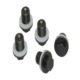 Lisle 58650 front view of five plugs and gaskets set showing organized kit and quick repair benefit