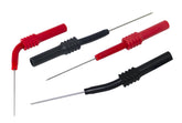 Lisle flexible back probes front view showing insulated silicone shafts and banana plugs, safer probing