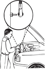 Lisle tool extended handle detail demonstrating reach into tight engine areas