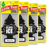 LITTLE TREES front packaging showing Black Ice scent and benefits