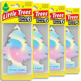 LITTLE TREES front packaging showing Cotton Candy scent and pack count, clear purchase view