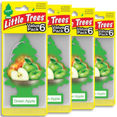 little trees front packaging showing 24-count and green apple scent benefit fresh car air