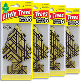 LITTLE TREES Gold front packaging showing 4-count pack and branding benefit