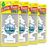 LITTLE TREES front packaging showing True North scent and pack count for easy selection