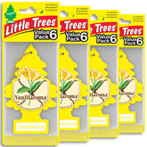 LITTLE TREES front packaging showing Vanillaroma scent and pack quantity, ensures easy selection