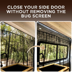 Living in a Bubble magnetic edges sealing to the van door frame for protection