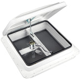 Livpow front view of 14x14 vent showing sleek frame and lid for weather resistance