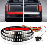 LivTee front view of 48-inch tailgate light bar showing full-length illumination and neat fit