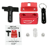 LIXOOMER front view of OBD port lock showing robust housing and visible benefit