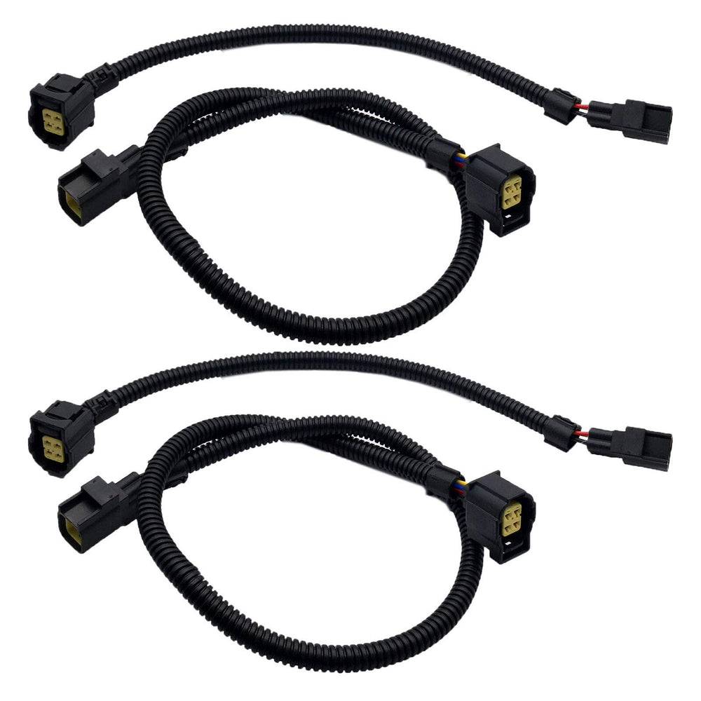 LIZAPUS front view of four oxygen sensor extension harnesses showing plug-and-play benefit