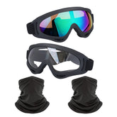 LJDJ front view goggles showing full-face seal and clear protection benefit