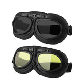 LJDJ front view of vintage pilot goggles showing full face coverage and style benefit