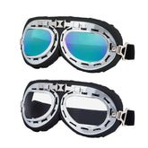 LJDJ front view of vintage pilot goggles showing retro style and protection